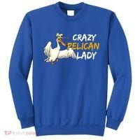 Crazy Pelican Lady Fnny Pelican Lover Gift National Bird Day Gift Sweatshirt thumb 0