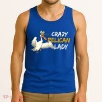 Crazy Pelican Lady Fnny Pelican Lover Gift National Bird Day Gift Tank Top thumb 3