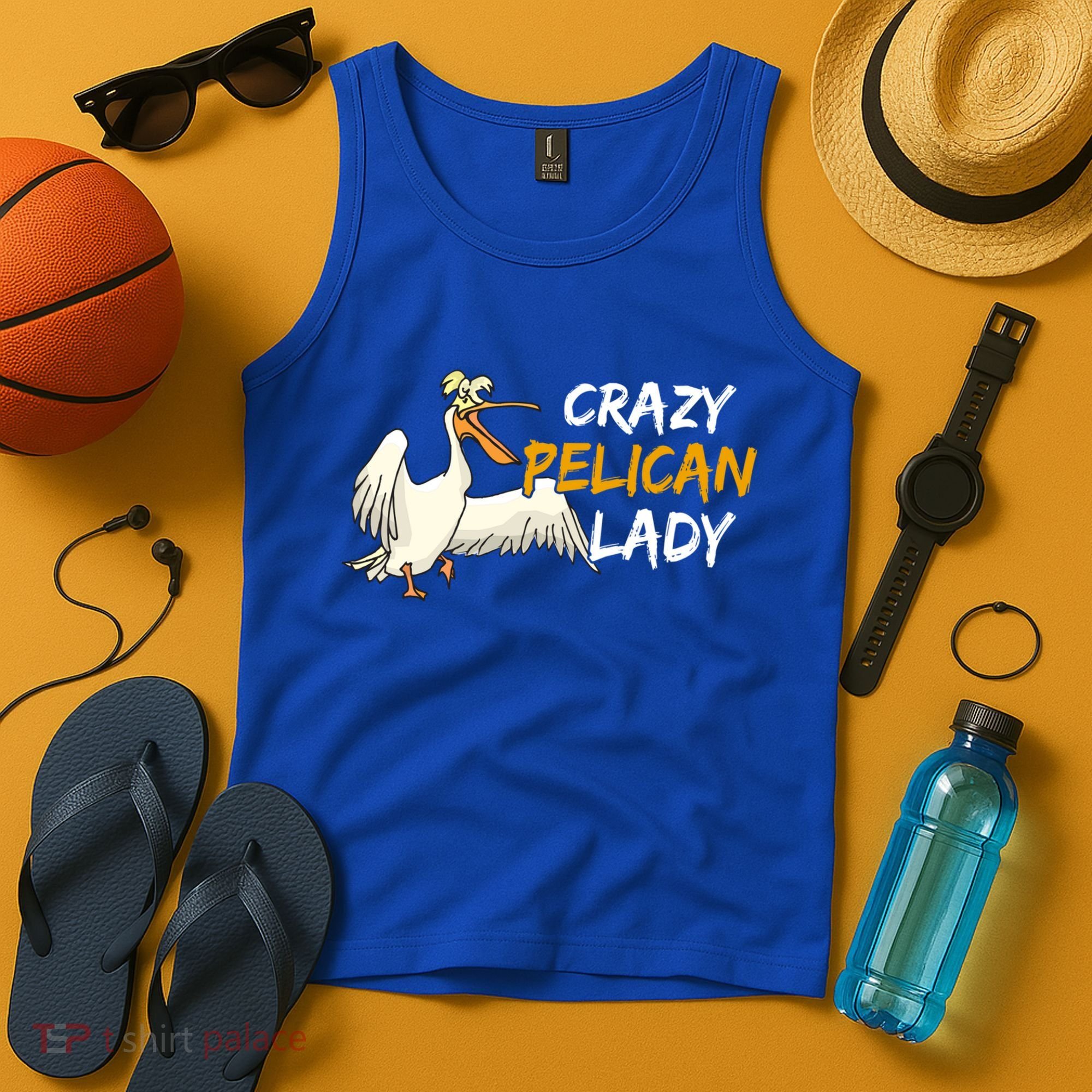 Crazy Pelican Lady Fnny Pelican Lover Gift National Bird Day Gift Tank Top
