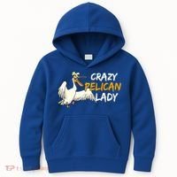 Crazy Pelican Lady Fnny Pelican Lover Gift National Bird Day Gift Kids Hoodie thumb 0