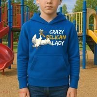 Crazy Pelican Lady Fnny Pelican Lover Gift National Bird Day Gift Kids Hoodie thumb 2