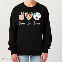 Cute Peace Love Soccer Women's Sweatshirt thumb 0