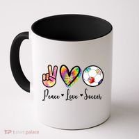 Cute Peace Love Soccer Coffee Mug thumb 0