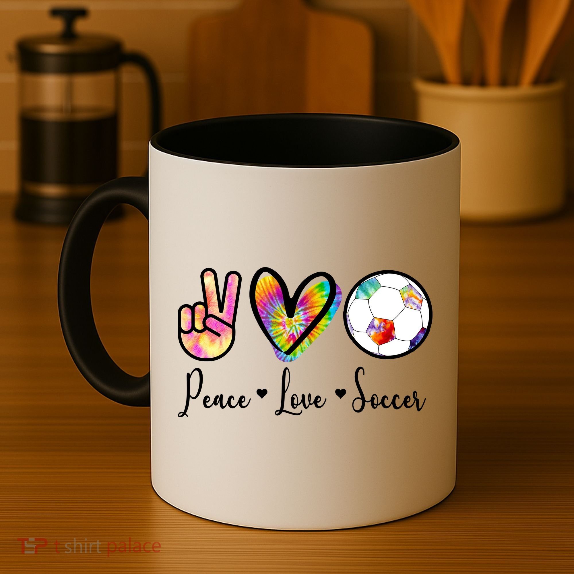 Cute Peace Love Soccer Coffee Mug