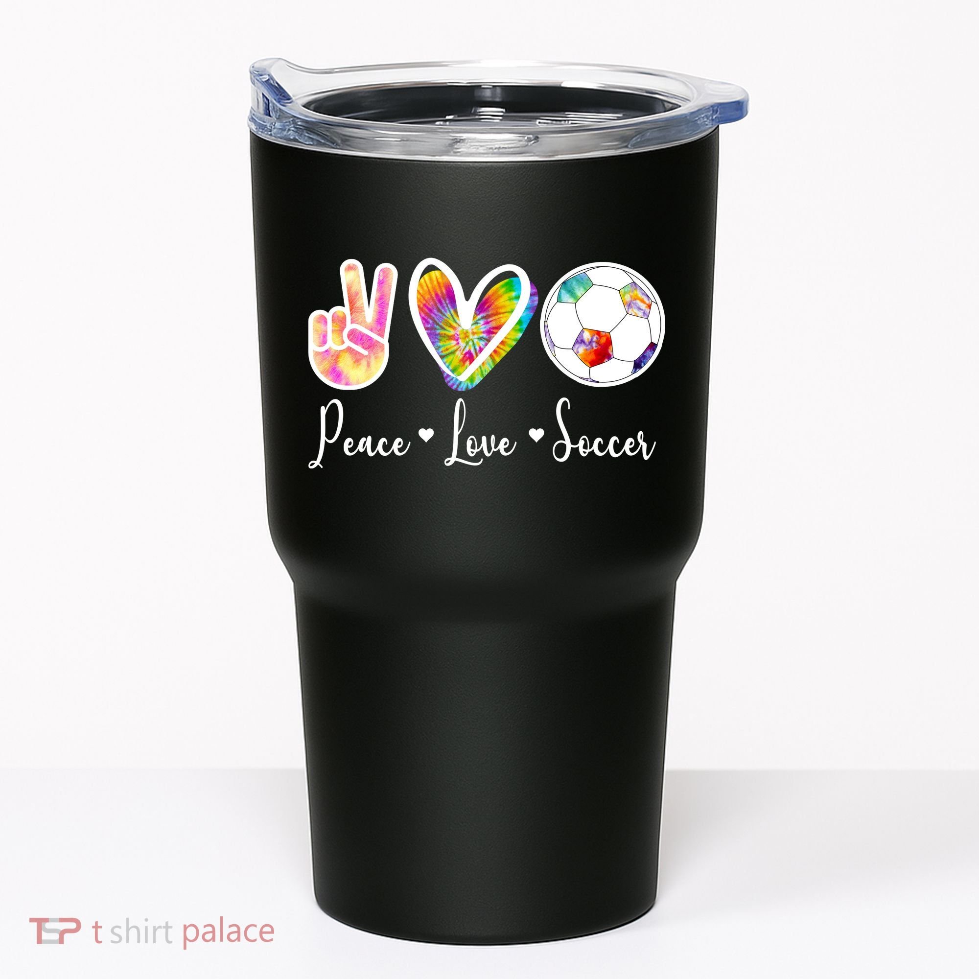 Cute Peace Love Soccer Tumbler
