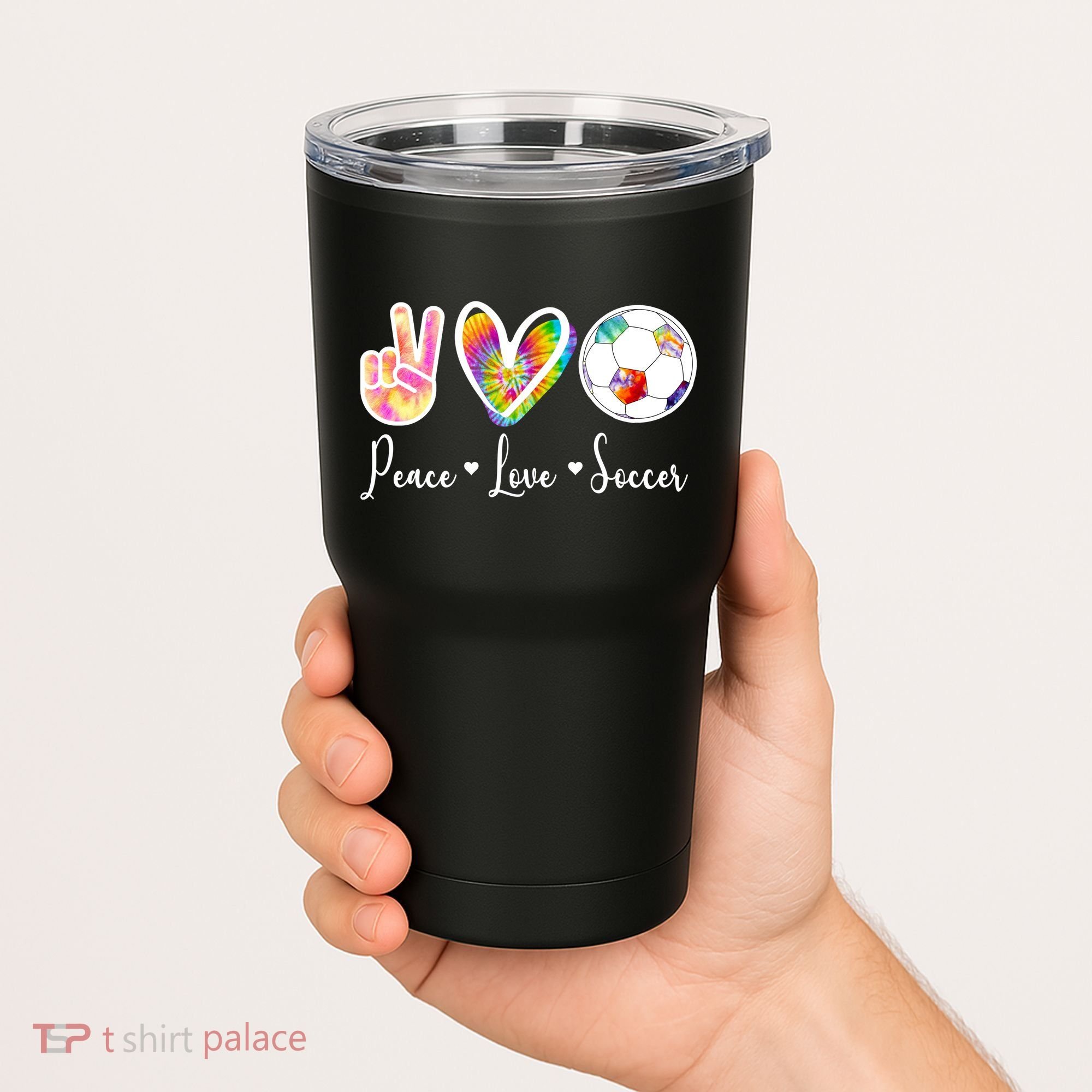 Cute Peace Love Soccer Tumbler