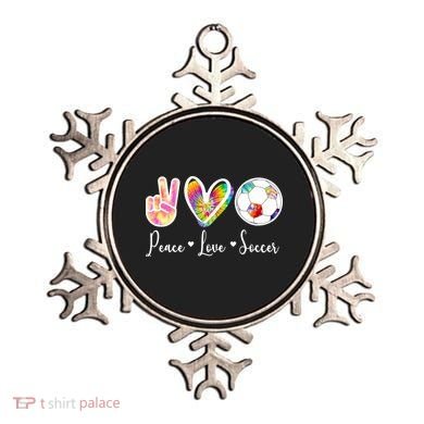 Cute Peace Love Soccer Ornament