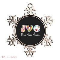 Cute Peace Love Soccer Ornament thumb 0
