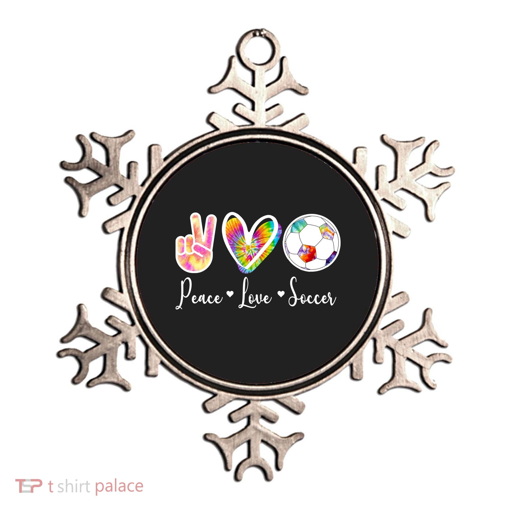 Cute Peace Love Soccer Ornament