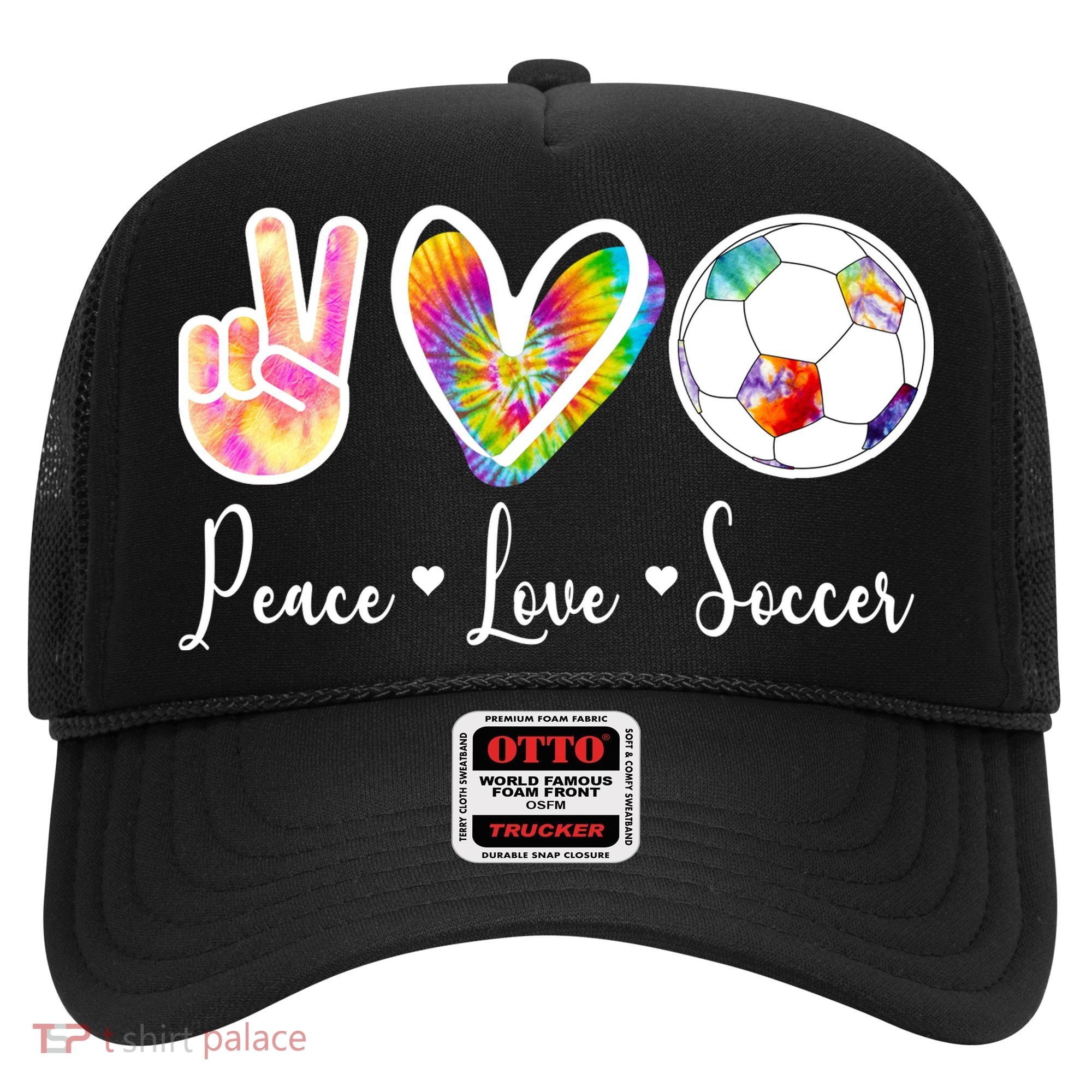 Cute Peace Love Soccer Hat