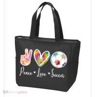 Cute Peace Love Soccer Tote Bag thumb 3