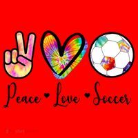 Cute Peace Love Soccer Santa Hat thumb 1