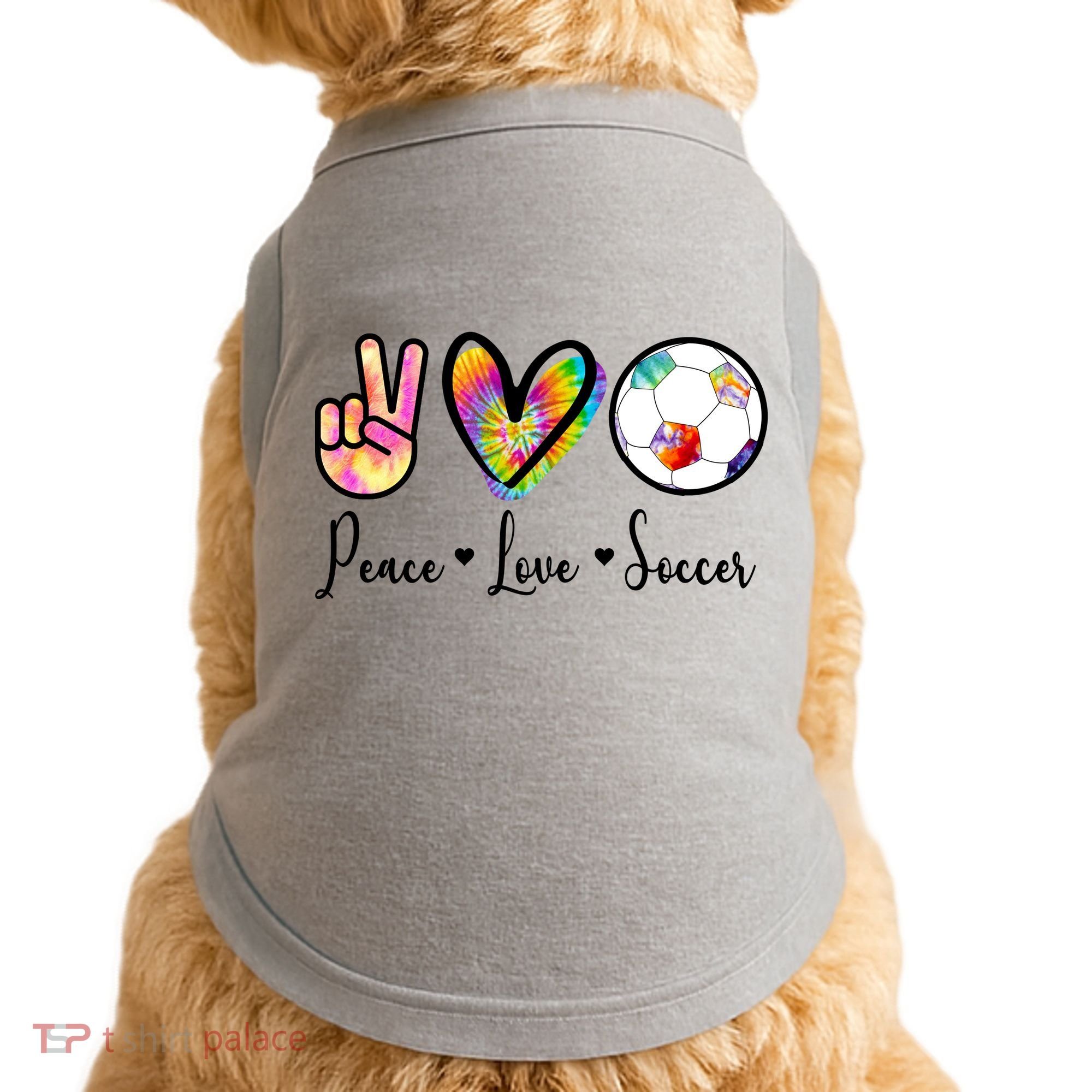 Cute Peace Love Soccer Doggie Tank