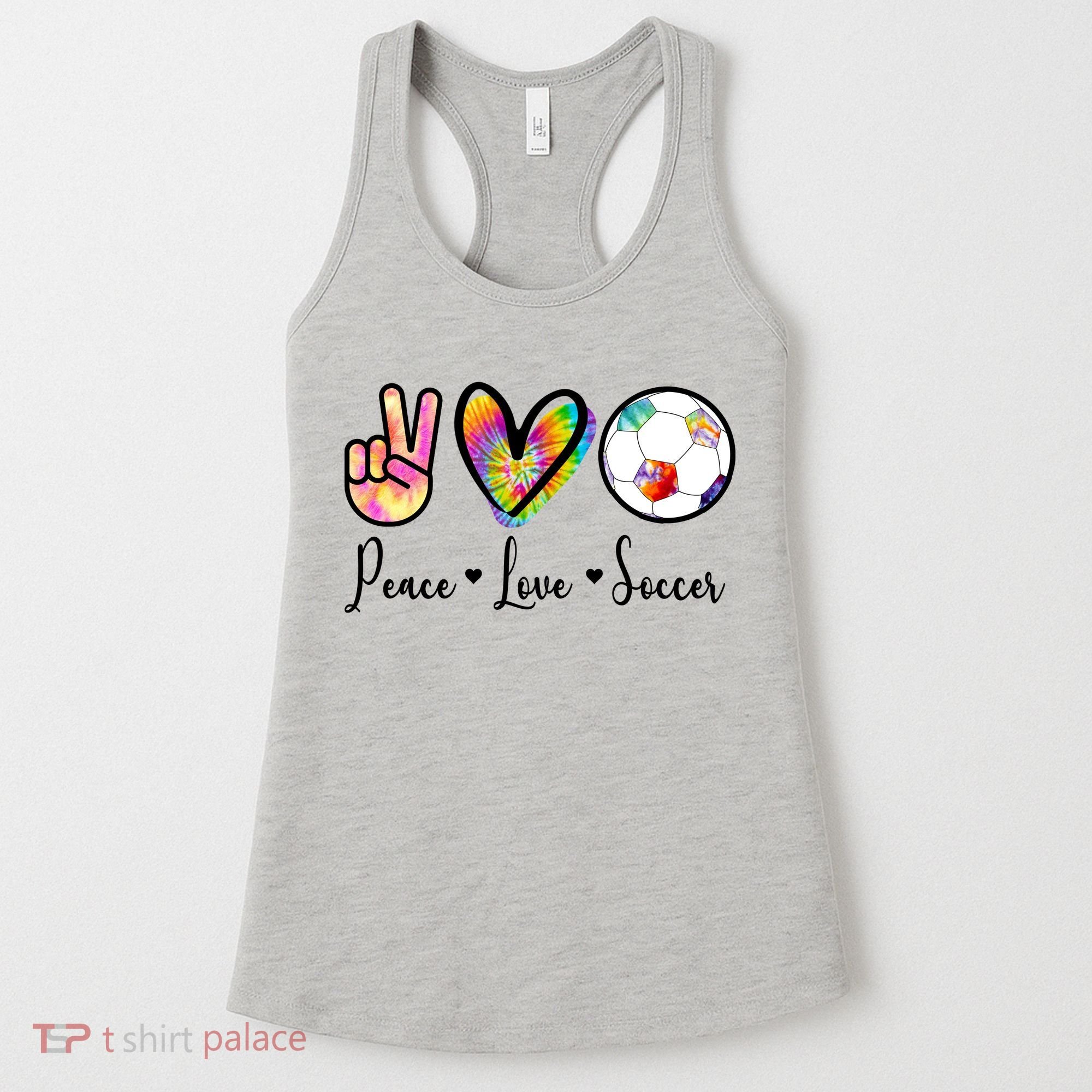 Cute Peace Love Soccer Women's Tank Top