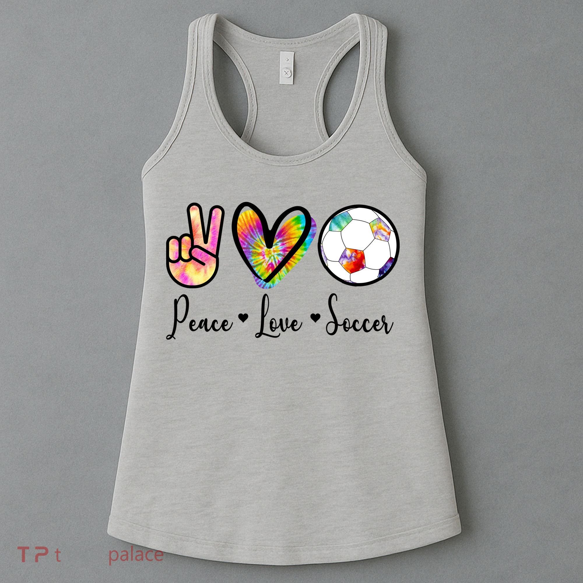 Cute Peace Love Soccer Women's Tank Top