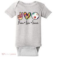 Cute Peace Love Soccer Baby Bodysuit thumb 0