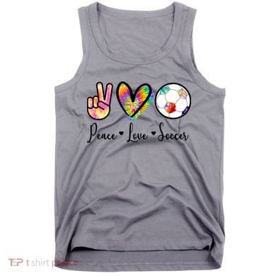 Cute Peace Love Soccer Tank Top