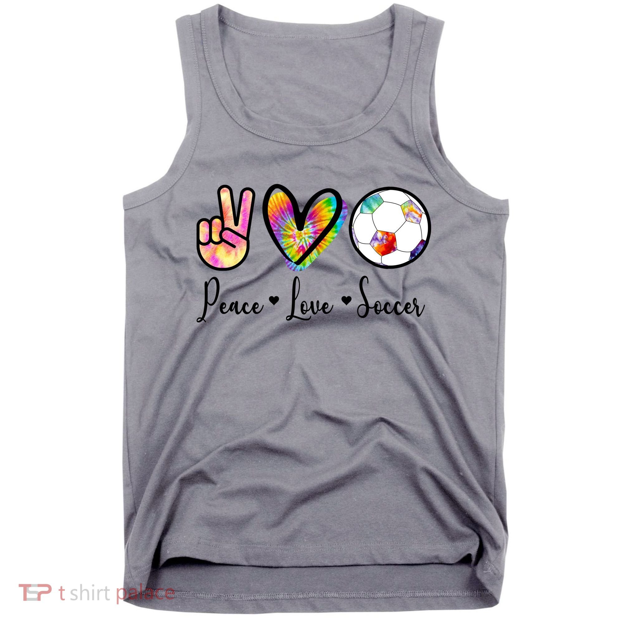 Cute Peace Love Soccer Tank Top