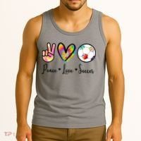 Cute Peace Love Soccer Tank Top thumb 3