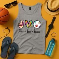 Cute Peace Love Soccer Tank Top thumb 4