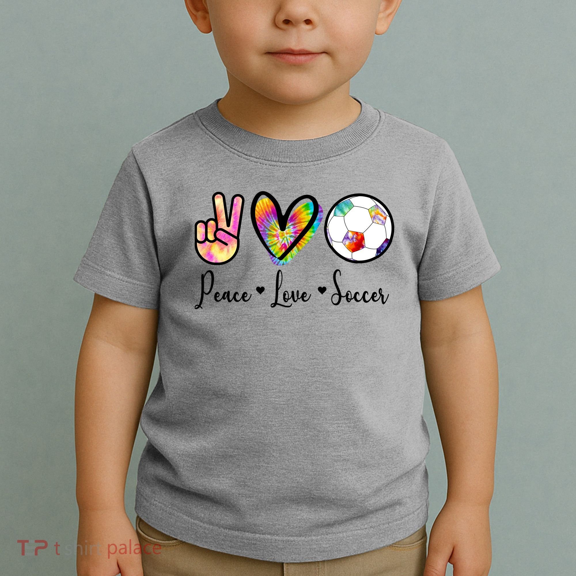 Cute Peace Love Soccer Toddler T-Shirt