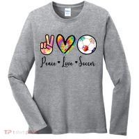 Cute Peace Love Soccer Women's Long Sleeve Shirt thumb 0