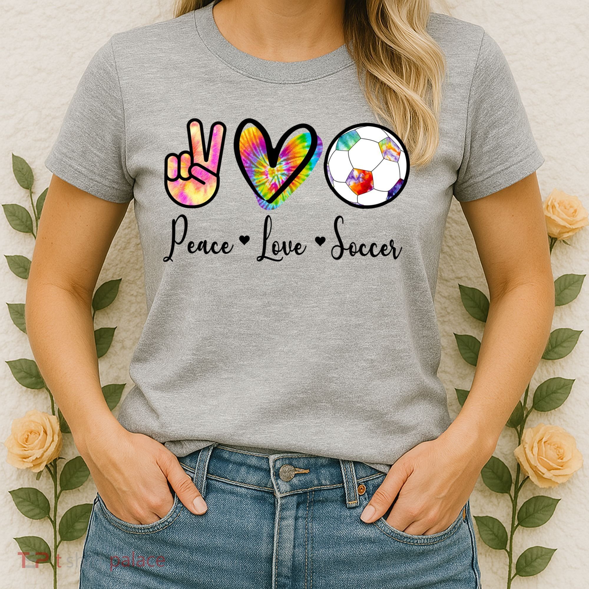 Cute Peace Love Soccer Women's T-Shirt