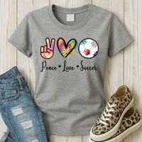 Cute Peace Love Soccer Women's T-Shirt thumb 3