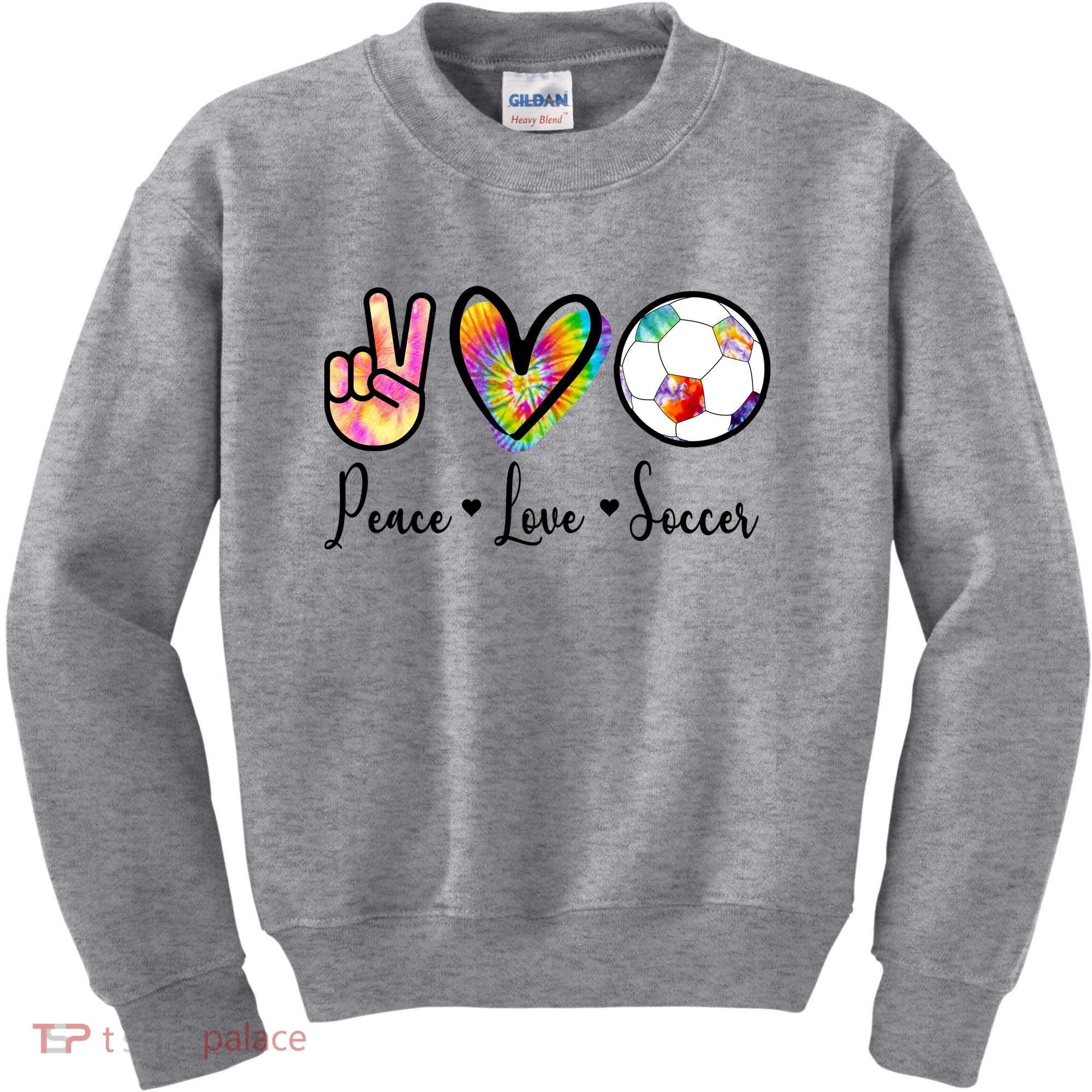 Cute Peace Love Soccer Kids Sweatshirt
