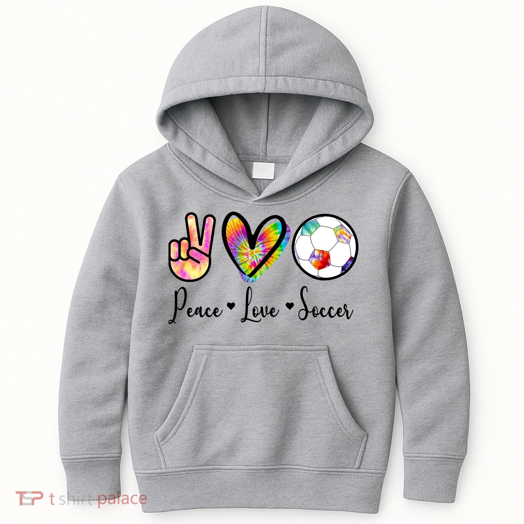 Cute Peace Love Soccer Kids Hoodie