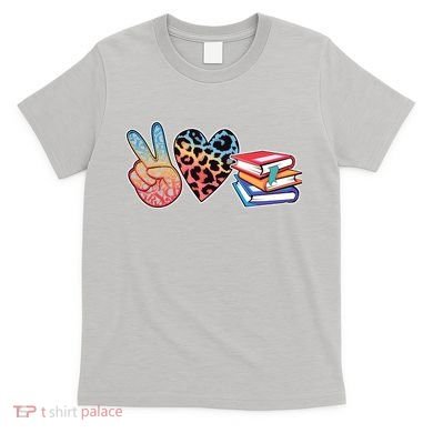 Cute Peace Love Books Reading Fan Book Lover T-Shirt