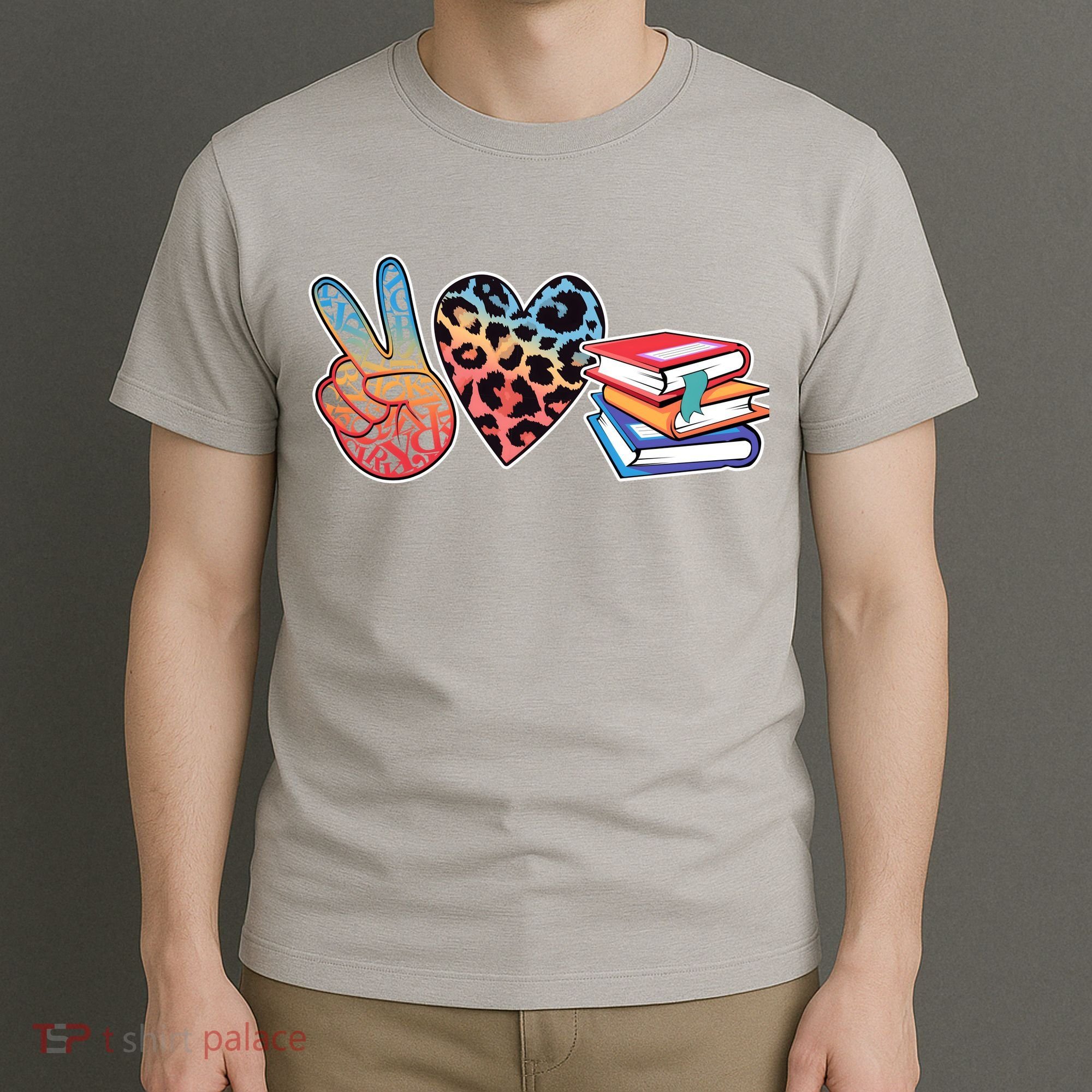 Cute Peace Love Books Reading Fan Book Lover T-Shirt
