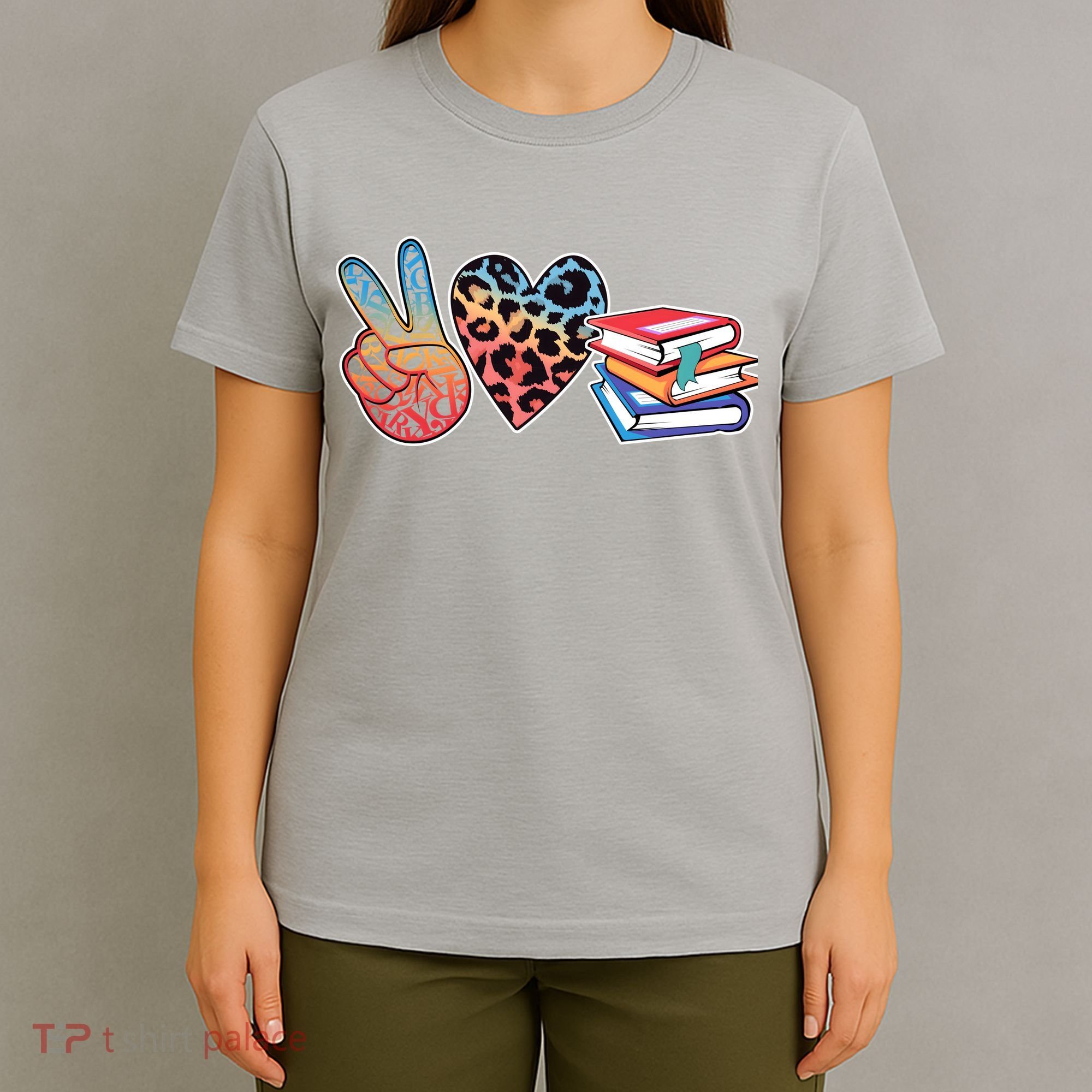 Cute Peace Love Books Reading Fan Book Lover T-Shirt