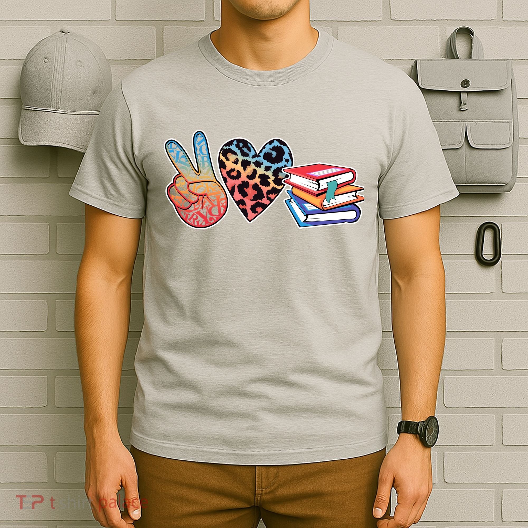 Cute Peace Love Books Reading Fan Book Lover T-Shirt