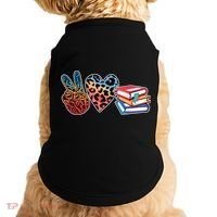 Cute Peace Love Books Reading Fan Book Lover Doggie Tank thumb 0
