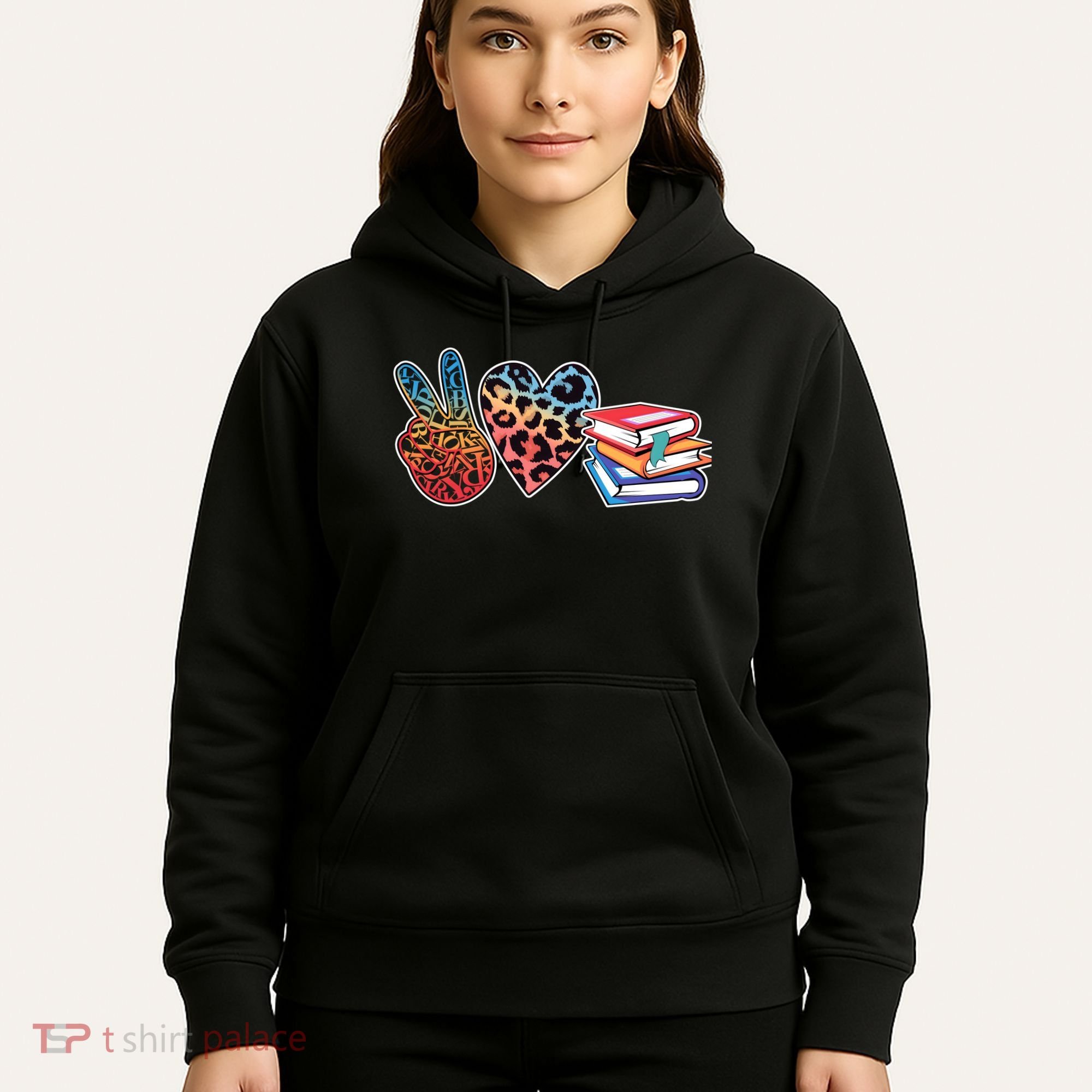 Cute Peace Love Books Reading Fan Book Lover Hoodie