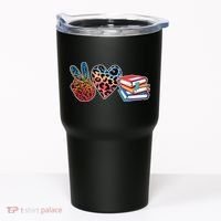 Cute Peace Love Books Reading Fan Book Lover Tumbler thumb 0