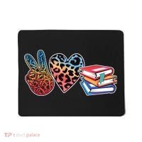 Cute Peace Love Books Reading Fan Book Lover Mousepad thumb 0