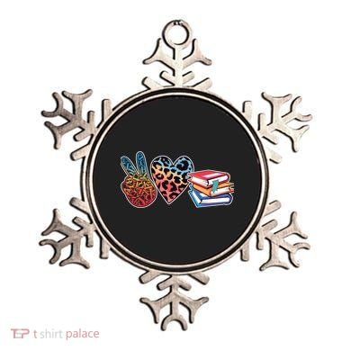 Cute Peace Love Books Reading Fan Book Lover Ornament