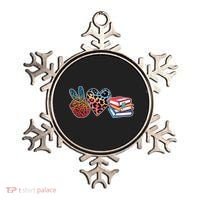 Cute Peace Love Books Reading Fan Book Lover Ornament thumb 0