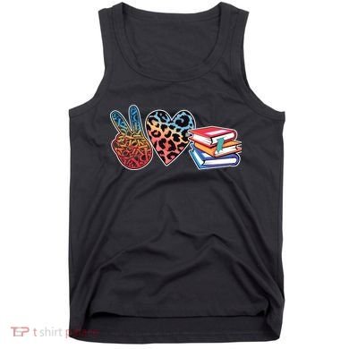 Cute Peace Love Books Reading Fan Book Lover Tank Top
