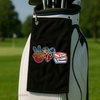 Cute Peace Love Books Reading Fan Book Lover Golf Towel thumb 2