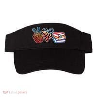 Cute Peace Love Books Reading Fan Book Lover Visor thumb 0