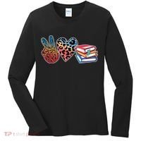 Cute Peace Love Books Reading Fan Book Lover Women's Long Sleeve Shirt thumb 0