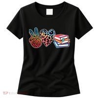 Cute Peace Love Books Reading Fan Book Lover Women's T-Shirt thumb 0