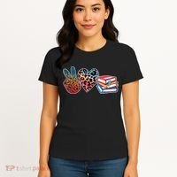 Cute Peace Love Books Reading Fan Book Lover Women's T-Shirt thumb 4
