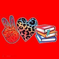Cute Peace Love Books Reading Fan Book Lover Santa Hat thumb 1