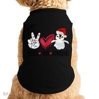 Christmas Peace Love Penguins Cute Xmas Santa Penguin Great Gift Doggie Tank thumb 0