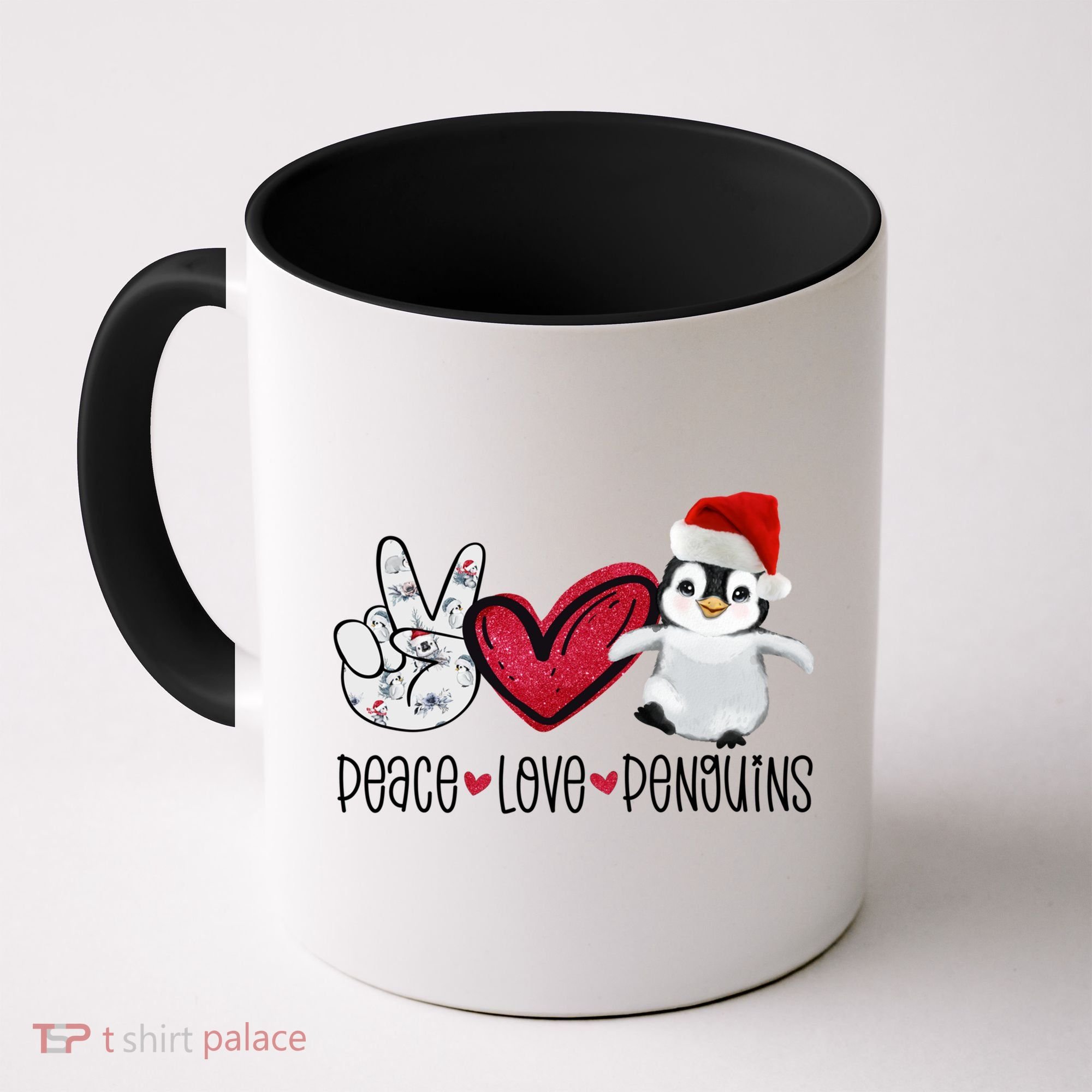 Christmas Peace Love Penguins Cute Xmas Santa Penguin Great Gift Coffee Mug