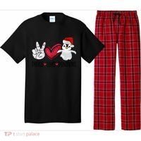 Christmas Peace Love Penguins Cute Xmas Santa Penguin Great Gift Pajama Set thumb 0